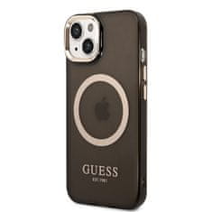 Guess Kryt na mobil Translucent MagSafe na Apple iPhone 14 - černý