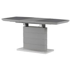 Autronic Moderný jedálenský stôl Jídelní stůl 120+40x70 cm, keramická deska šedý mramor, MDF, šedý matný lak (HT-424M GREY)