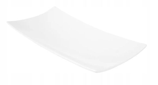 Ambition Porcelánový obdĺžnikový tanier biely 18 x 9 cm