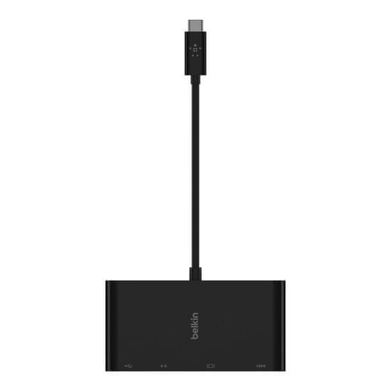 Belkin USB-C multimediální adaptér (HDMI, VGA, USB-A, GBE), černý, AVC005BTBK