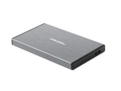 Natec Externý box pre HDD 2,5" USB 3.0 Rhino Go, šedý, hliníkové telo