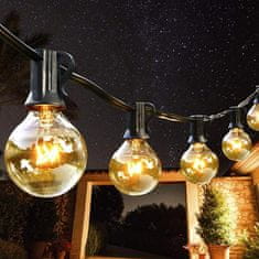 Cool Mango Vonkajšie zavesené svetlá, ambientný svetelný reťaz pre záhradu alebo terasu (25 žiaroviek) - Stringy