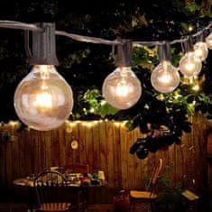 Cool Mango Vonkajšie zavesené svetlá, ambientný svetelný reťaz pre záhradu alebo terasu (25 žiaroviek) - Stringy