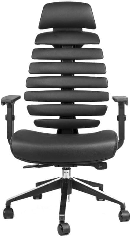 Mercury kancelárska stolička FISH BONES PDH čierny plast, čierná koženka