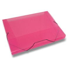 Box na dokumenty Transparent A4, chrbát 30 mm, červené