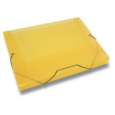 Box na dokumenty Transparent A4, chrbát 30 mm, žlté