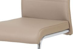 Autronic Jedálenská stolička koženka cappuccino / chróm DCL-418 CAP