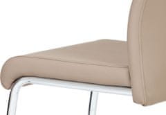 Autronic Jedálenská stolička koženka cappuccino / chróm DCL-418 CAP
