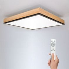 Solight Solight LED stropné osvetlenie s diaľkovým ovládaním, štvorcové, dekor dreva, 3000lm, 40W, 45x45cm WO802