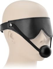 XSARA Maska na oči + roubík s kuličkou maska bdsm 2v1 - 70876164