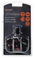 Solight čelové LED svietidlo, 3W Cree LED, čiernočervená, 3 x AAA; WH18