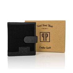 PAOLO PERUZZI Pánska vertikálna peňaženka RFID T-04-BL BLACK