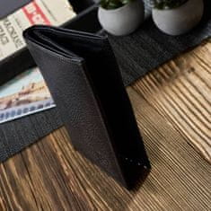 PAOLO PERUZZI Čierna vertikálna pánska peňaženka rfid t-65