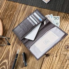 PAOLO PERUZZI Vertikálne hnedé rfid puzdro peňaženka t-65