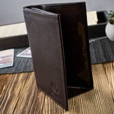 PAOLO PERUZZI Vertikálne hnedé rfid puzdro peňaženka t-65