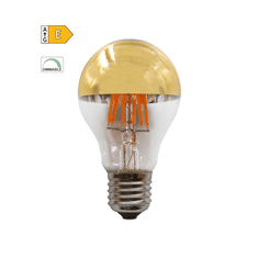Diolamp Retro LED Filament zrkadlová žiarovka A60 6W/230V/E27/2700K/690Lm/180°/DIM, zlatý vrchlík