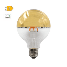 Diolamp LED Filament zrkadlová žiarovka 8W/230V/E27/2700K/900Lm/180°/DIM, zlatý vrchlík