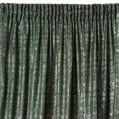 DESIGN 91 Zatemňovací záves s riasiacou páskou - Cypr, zelený so strieborným melírom 140 x 270 cm