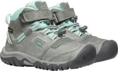 KEEN dětská outdoorová kotníčková obuv Ridge Flex Mid WP Grey/Blue tint 1025590/1025583 sivá 29