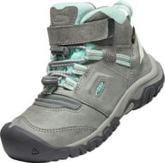 KEEN dětská outdoorová kotníčková obuv Ridge Flex Mid WP Grey/Blue tint 1025590/1025583 sivá 29