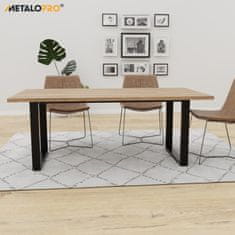 MetaloPro Eta Stolové nohy kovové, stabilné stolové podnože, stolové nohy čierne, stolové podnože do jedálne,120 cm