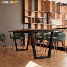 MetaloPro Atria Stolové nohy kovové, stabilné stolové podnože, stolové nohy čierne, stolové podnože do jedálne,120 cm