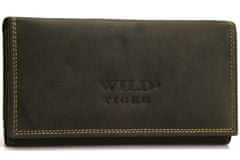 Wild Tiger Luxusná dámska kožená peňaženka Silko, tmavohnedá