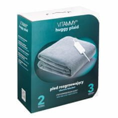 Vitammy HUGGY Elektrická vyhrievacia deka s ovládaním, 180x130cm, tmavá šedá