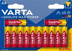 VARTA batérie Longlife Max Power AA, 8+4ks