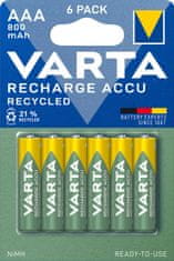 VARTA nabíjecí batérie Recycled AAA 800 mAh, 6ks