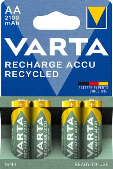 VARTA nabíjecí batérie Recycled AA 2100 mAh, 4ks