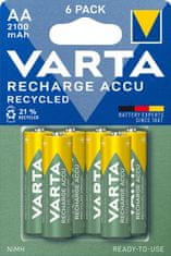 VARTA nabíjecí batérie Recycled AA 2100 mAh, 6ks