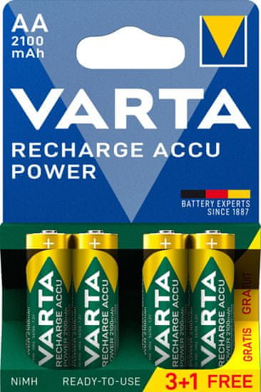 VARTA nabíjecí batérie Power AA 2100 mAh, 3+1ks