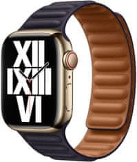 Apple Watch řemínek kožený tah 41mm, M/L, atramentově fialová