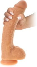 XSARA Žilnatý penis elastické dildo s varlaty na přísavce - 72693860