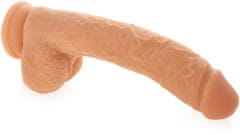 XSARA Žilnatý penis elastické dildo s varlaty na přísavce - 72693860