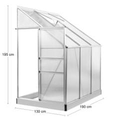 nabbi Záhradný skleník k stene Glasshouse 190x130x205 cm - priehľadná