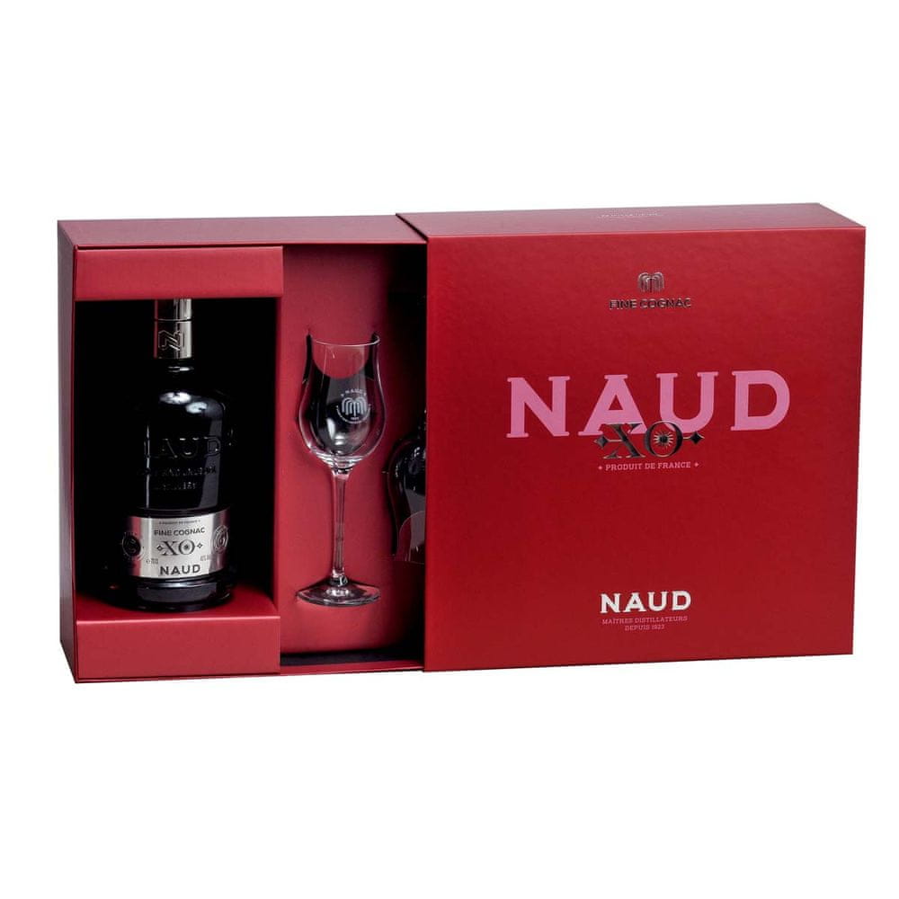 Naud Cognac/Koňak Naud XO, darčekový set s 2 pohárikmi 0,7 l