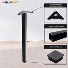 MetaloPro 4x Stolová podnož, Stolová noha v čiernej farba, podnož pre jedálenský stôl alebo konferenčný stolík, Kovová noha na stôl,20cm