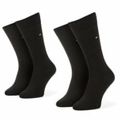Tommy Hilfiger 2 PACK - pánske ponožky 371111-200 BLACK (Veľkosť 43-46)