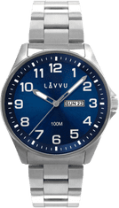 LAVVU Pánske hodinky z nehrdzavejúcej ocele BERGEN Blue so svietiacimi číslami
