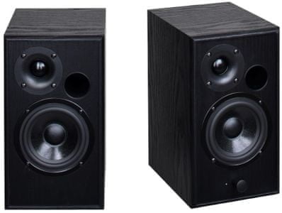 aq m21 stereo aktívne reproduktory usb rca vstup diaľkové ovládanie špičkový zvuk výkon 2-krát 18 w bassreflex ozvučnica 
