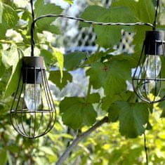 Polux Solárna záhradná Girlanda DEKORATÍVNA LOFCIK 10 drôtených žiaroviek 2900K Teplá biela