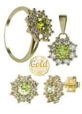 A-B A-B Súprava šperkov Snežienka so zirkónmi vlatvín a žltého zlata 585/14K 200000123