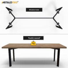 MetaloPro Barax Stolové nohy kovové, stabilné stolové podnože, stolové nohy čierne, stolové podnože do jedálne,130cm