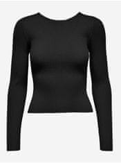 ONLY Čierny dámsky sveter s prestrihom na chrbte ONLY Emmy XL