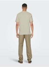 ONLY&SONS Basic tričká pre mužov ONLY & SONS - béžová S