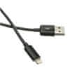 Kábel USB 2.0 Lightning (IP5 a vyšší) nabíjací a synchronizačný kábel, 2m, čierny