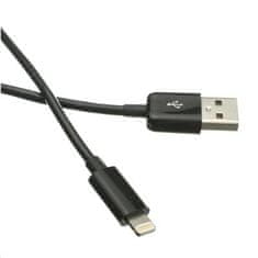 C-Tech Kábel USB 2.0 Lightning (IP5 a vyšší) nabíjací a synchronizačný kábel, 2m, čierny