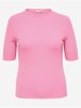 Ružové dámske rebrované tričko ONLY CARMAKOMA Ally 54